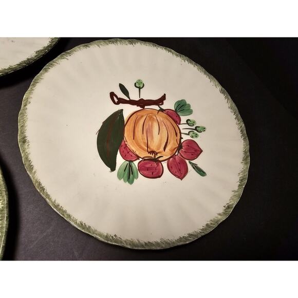 Blue Ridge Southern Potteries Set 6 Fruit Dinner Plates Handpainted USA - Picture 6 of 16